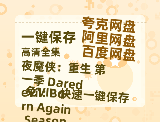 夸克网盘《夜魔侠：重生 第一季 Daredevil: Born Again Season 1》百度云资源【1080P高清粤语中字】夸克网盘-热文榜资源